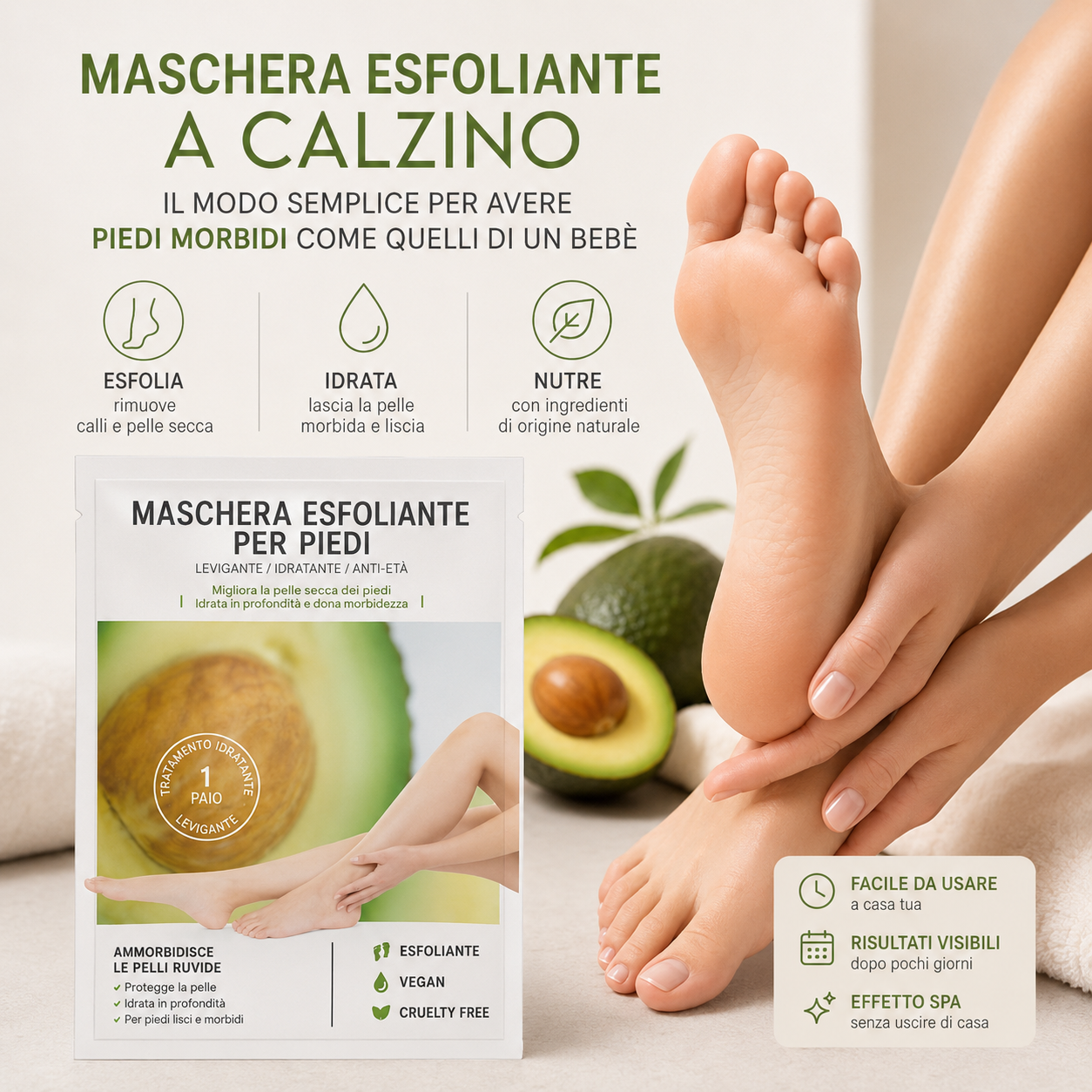 LushCare Soft Feet™ – Maschera Esfoliante Piedi (2 pezzi)