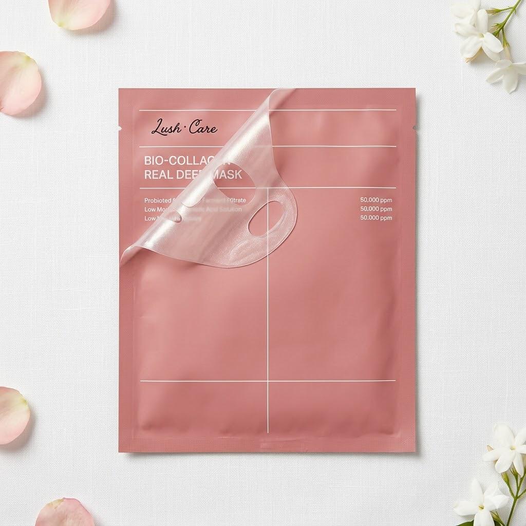 Maschera Viso al Collagene™ – Effetto Glow Immediato (4 pezzi)