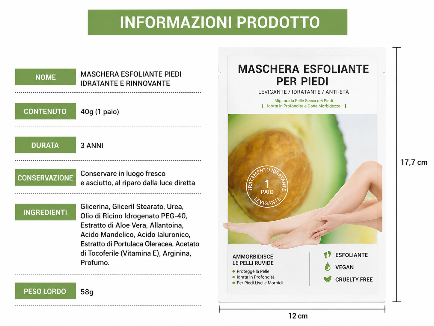 LushCare Soft Feet™ – Maschera Esfoliante Piedi (2 pezzi)