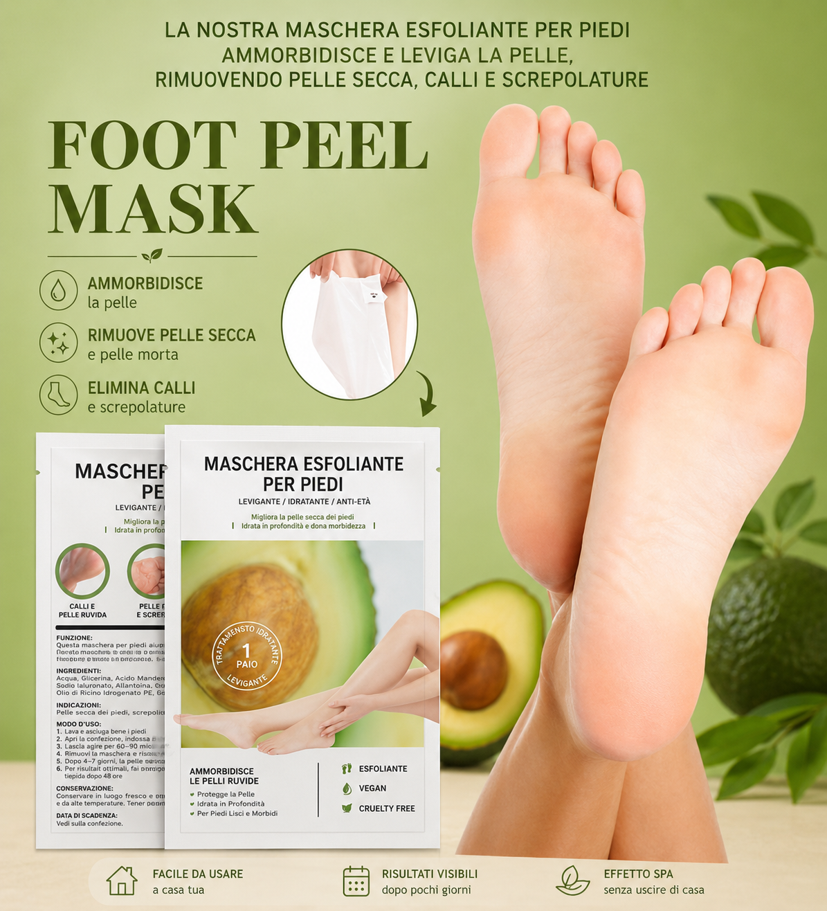 LushCare Soft Feet™ – Maschera Esfoliante Piedi (2 pezzi)